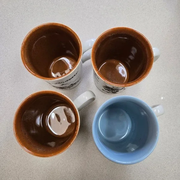 Vintage Ashdale Saudi Arabia Mug Set 5 Piece Ceramic White 1980s MADE IN England - Picture 5 of 16